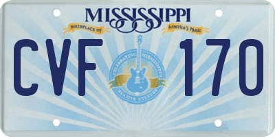 MS license plate CVF170