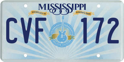MS license plate CVF172