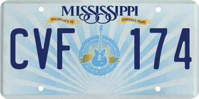 MS license plate CVF174
