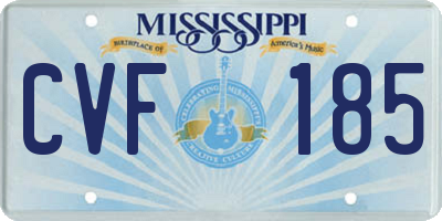 MS license plate CVF185