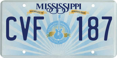 MS license plate CVF187