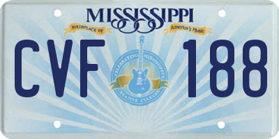 MS license plate CVF188