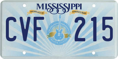 MS license plate CVF215