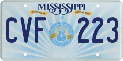 MS license plate CVF223