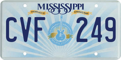 MS license plate CVF249