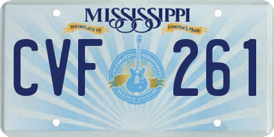 MS license plate CVF261
