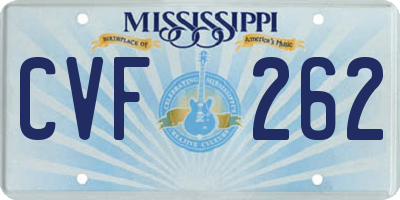 MS license plate CVF262