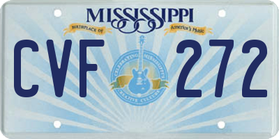 MS license plate CVF272