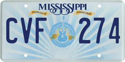 MS license plate CVF274