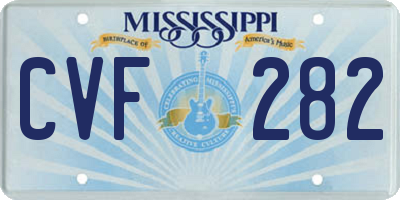 MS license plate CVF282