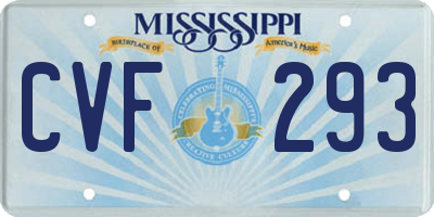 MS license plate CVF293