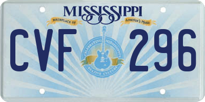 MS license plate CVF296