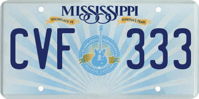 MS license plate CVF333