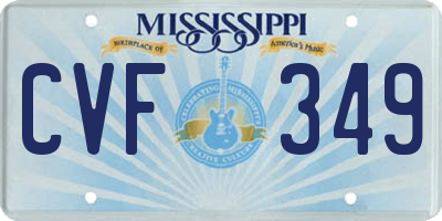 MS license plate CVF349