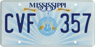 MS license plate CVF357