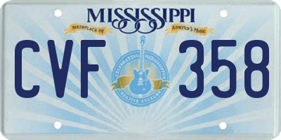 MS license plate CVF358
