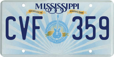 MS license plate CVF359