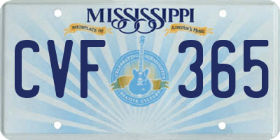 MS license plate CVF365