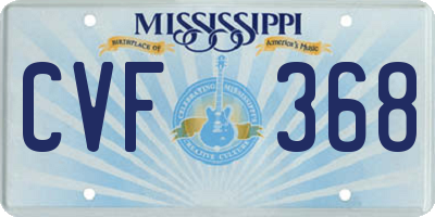 MS license plate CVF368