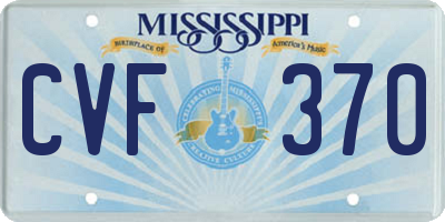 MS license plate CVF370