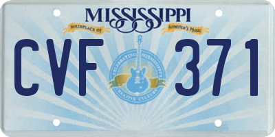 MS license plate CVF371