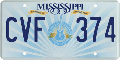 MS license plate CVF374