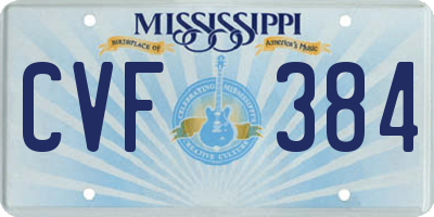 MS license plate CVF384