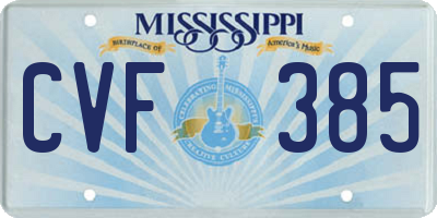MS license plate CVF385