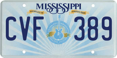 MS license plate CVF389