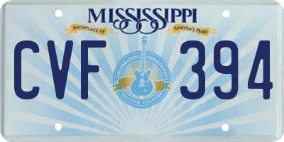 MS license plate CVF394