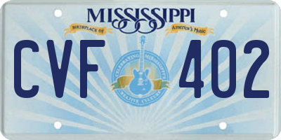 MS license plate CVF402