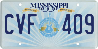 MS license plate CVF409