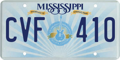 MS license plate CVF410