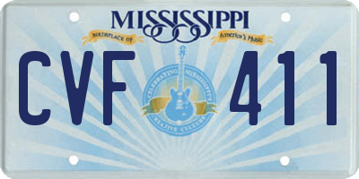 MS license plate CVF411
