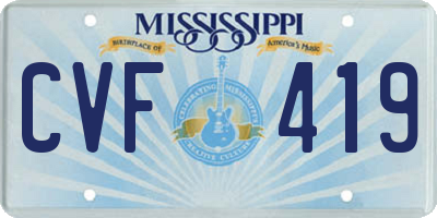 MS license plate CVF419