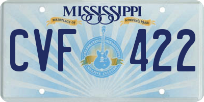 MS license plate CVF422