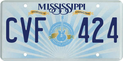 MS license plate CVF424