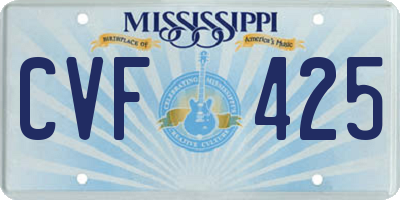 MS license plate CVF425