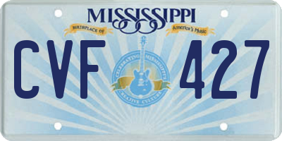 MS license plate CVF427