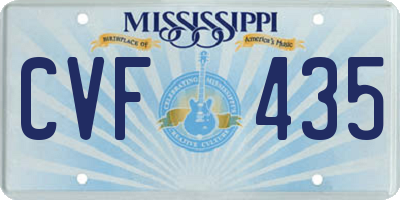 MS license plate CVF435