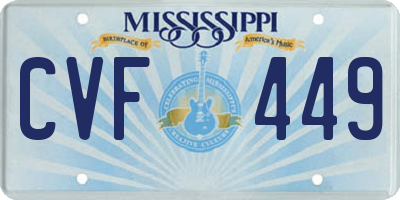 MS license plate CVF449