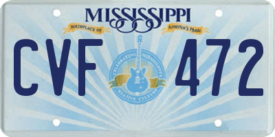 MS license plate CVF472