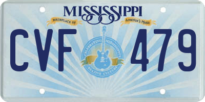 MS license plate CVF479