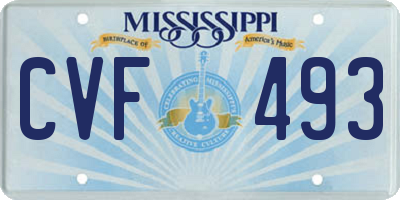MS license plate CVF493