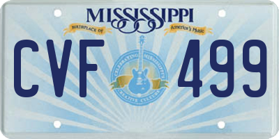 MS license plate CVF499