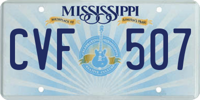 MS license plate CVF507