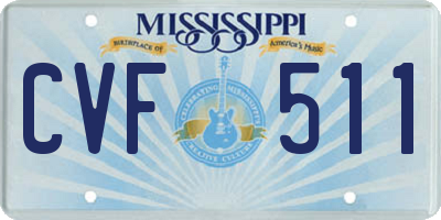 MS license plate CVF511