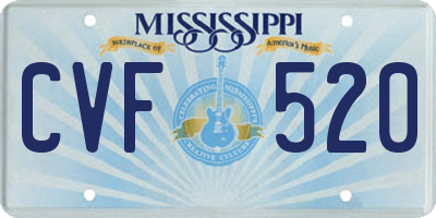 MS license plate CVF520