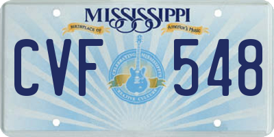 MS license plate CVF548