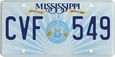 MS license plate CVF549